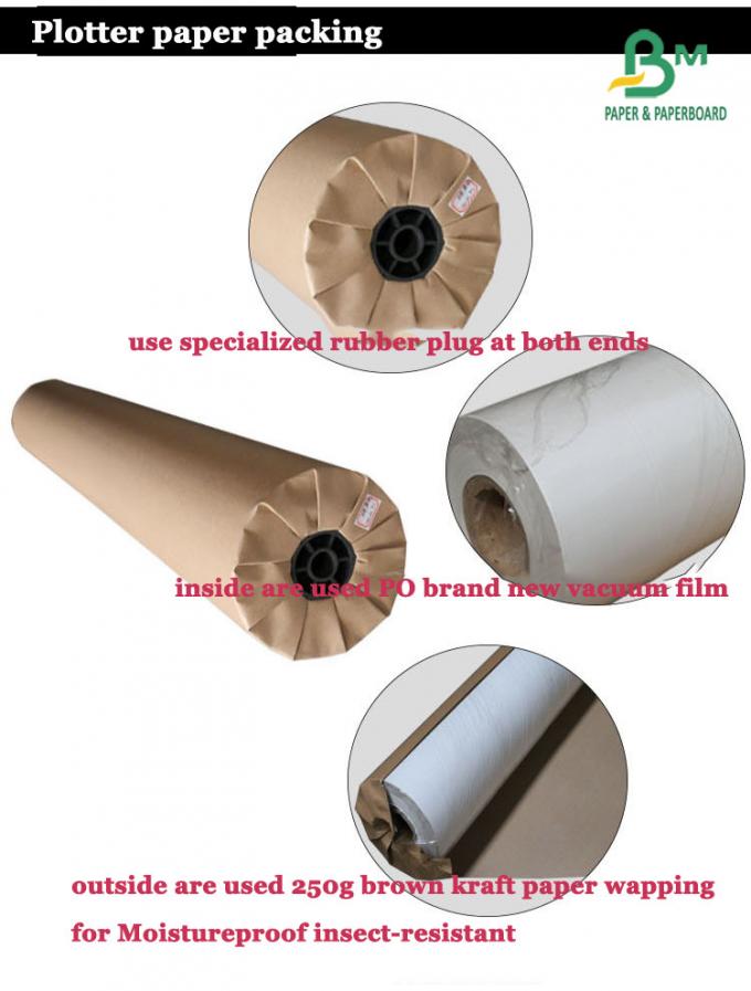36 Plotter-Papier-Rolle des Zoll-65 des Zoll-50gsm 55gsm 60gsm CAD für die Kleiderherstellung