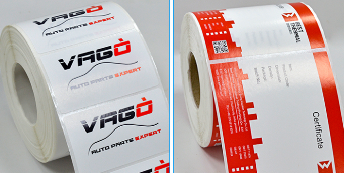 Einfacher weißer selbstklebender thermischer Aufkleber Papier-Rolls für Barcode-Aufkleber