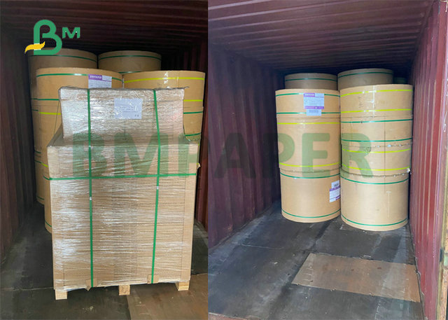 Beschichtete Nahrungsmittelgrad 100% 325gr 365gr Kraftpapier-Rolle für den gedruckten Lebensmittelverpackungs-Kasten