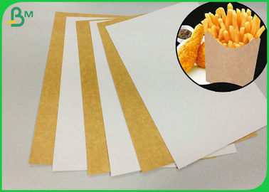 Ein überzogenes weißes hinteres SeitenKraftpapier 250g 325g für die Herstellung des Pommes-Friteskastens