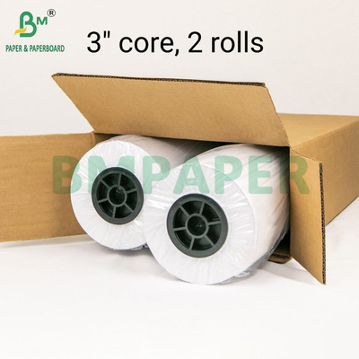 20# Einfache weiße Papierrolle für großformatige Tintenstrahldrucker 24 Inch x 150 Ft