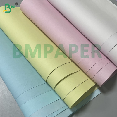 60gm Gelb / Grün / Rosa Kohlenstofffreies Kopierpapier CB / CFB / CF Rollen 20lb mit schwarzem Bild