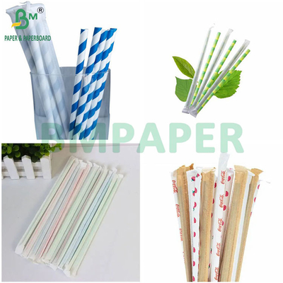 26 g schlichte, weiße Papierrollen in Lebensmittelqualität zum Verpacken von Einwegstrohhalmen