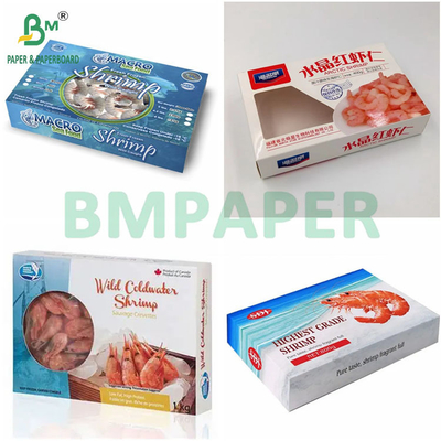 250g + 15g 18g PE beschichteter weißer Karton zur Herstellung von Verpackungskartons für Tiefkühlgarnelen