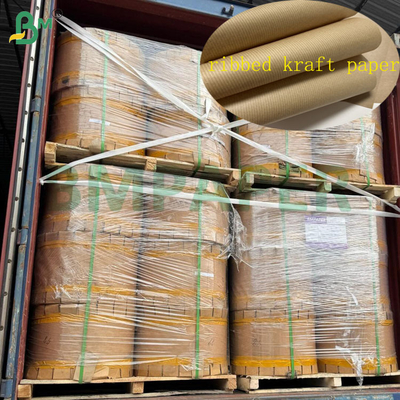 60gsm 70gsm Unbleached Brown Ribbed Kraft Paper For Package 1100mm 1200mm