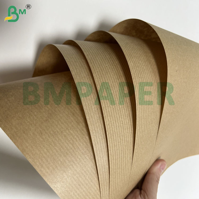 60gsm 70gsm Unbleached Brown Ribbed Kraft Paper For Package 1100mm 1200mm