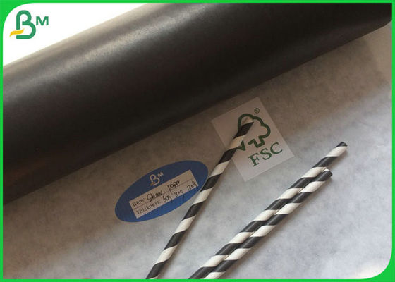 60gsm FSC und FDA-Zertifikat-bedruckbare schwarze Stroh-Nahrungsmittelgrad-Papier-Rolle für Kaffee-oder Milch-Tee