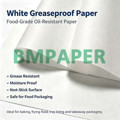 45 g/m² Fettbeständiges Papierrollenbreite 565 mm, Weiß Braun Lebensmittelqualität Kit 3 - 10 Zoll